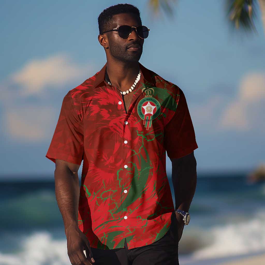 Morocco National Football Custom Hawaiian Shirt Atlas Lions Sporty Grunge Style - African Pride