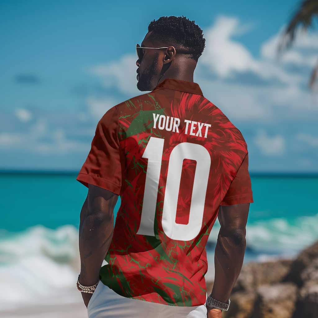 Morocco National Football Custom Hawaiian Shirt Atlas Lions Sporty Grunge Style - African Pride