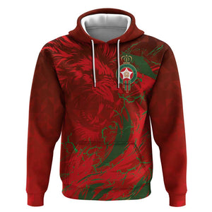 Morocco National Football Custom Hoodie Atlas Lions Sporty Grunge Style - African Pride