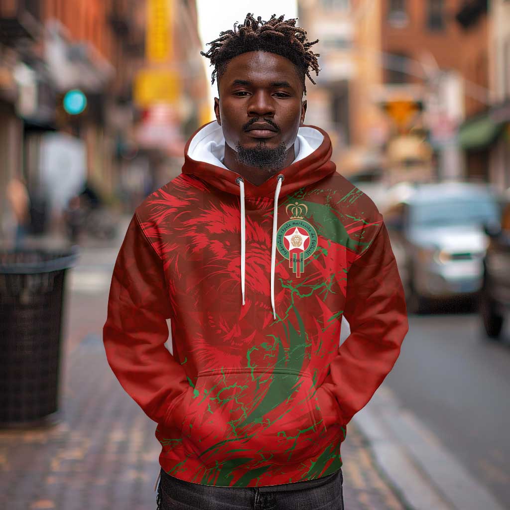 Morocco National Football Custom Hoodie Atlas Lions Sporty Grunge Style - African Pride