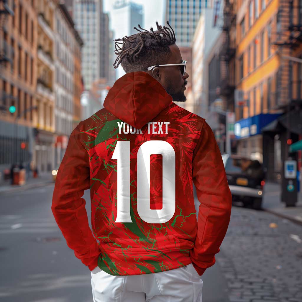 Morocco National Football Custom Hoodie Atlas Lions Sporty Grunge Style - African Pride