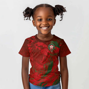 Morocco National Football Custom Kid T shirt Atlas Lions Sporty Grunge Style - African Pride