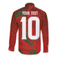 Morocco National Football Custom Long Sleeve Button Shirt Atlas Lions Sporty Grunge Style - African Pride