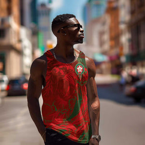 Morocco National Football Custom Men Tank Top Atlas Lions Sporty Grunge Style - African Pride