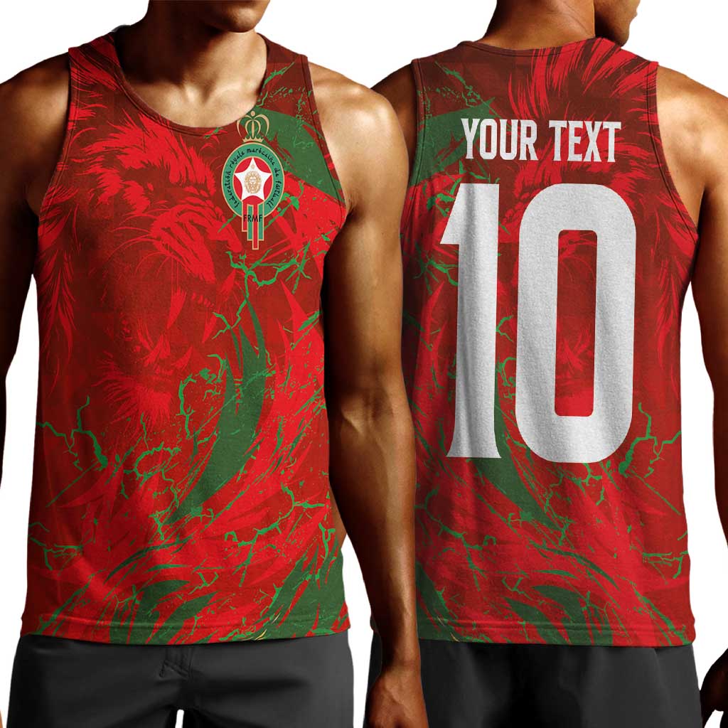 Morocco National Football Custom Men Tank Top Atlas Lions Sporty Grunge Style - African Pride