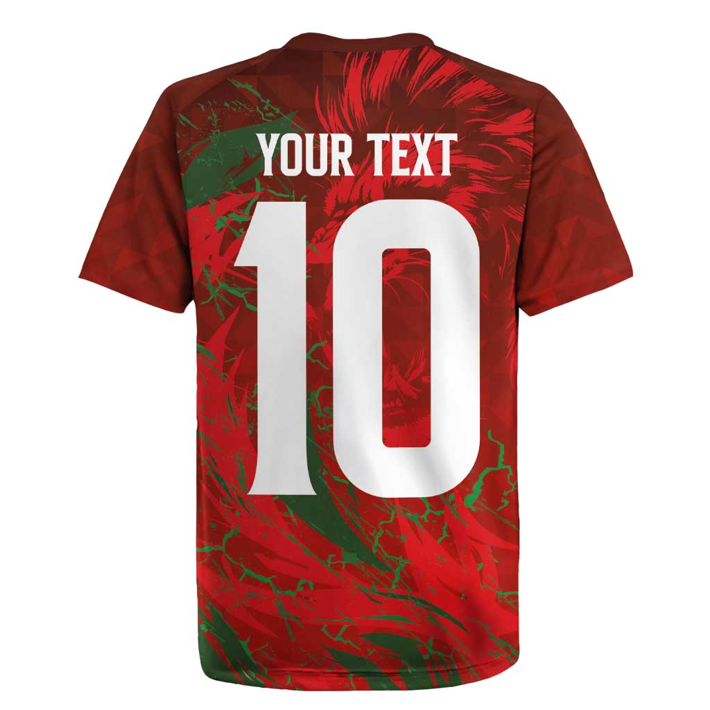 Morocco National Football Custom Rugby Jersey Atlas Lions Sporty Grunge Style - African Pride