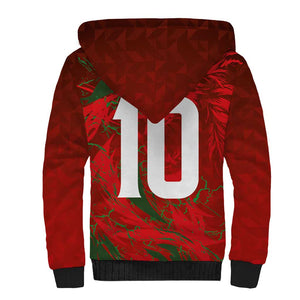 Morocco National Football Custom Sherpa Hoodie Atlas Lions Sporty Grunge Style - African Pride