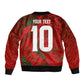 Morocco National Football Custom Sleeve Zip Bomber Jacket Atlas Lions Sporty Grunge Style - African Pride