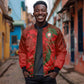 Morocco National Football Custom Sleeve Zip Bomber Jacket Atlas Lions Sporty Grunge Style - African Pride
