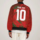 Morocco National Football Custom Sleeve Zip Bomber Jacket Atlas Lions Sporty Grunge Style - African Pride