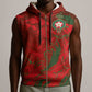 Morocco National Football Custom Sleeveless Zip Hoodie Atlas Lions Sporty Grunge Style - African Pride