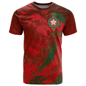 Morocco National Football Custom T shirt Atlas Lions Sporty Grunge Style - African Pride