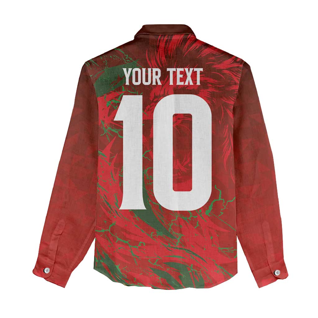 Morocco National Football Custom Women Casual Shirt Atlas Lions Sporty Grunge Style - African Pride