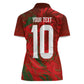 Morocco National Football Custom Women Polo Shirt Atlas Lions Sporty Grunge Style - African Pride