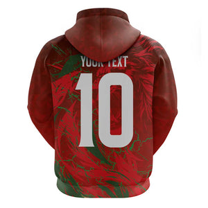 Morocco National Football Custom Zip Hoodie Atlas Lions Sporty Grunge Style - African Pride