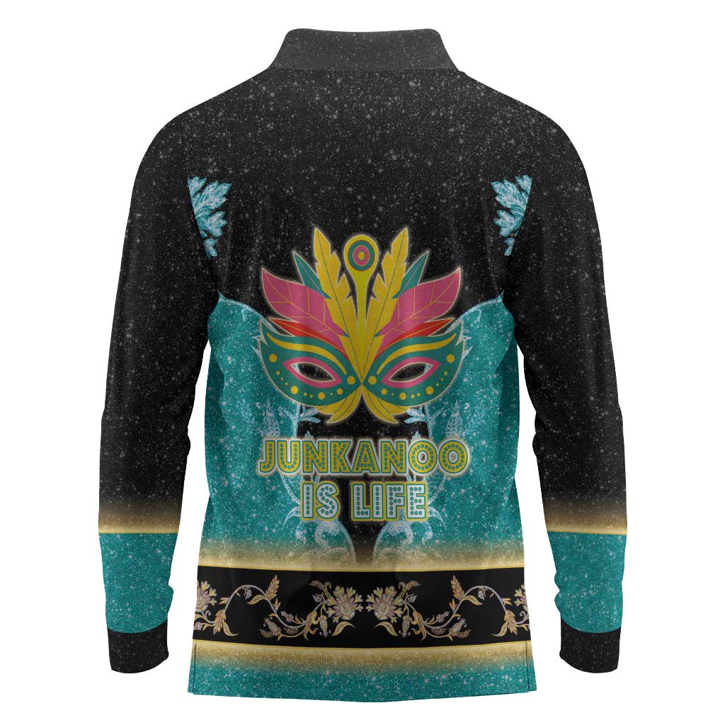 Afro Bahamians Junkanoo Long Sleeve Polo Shirt Junkanoo Is Life