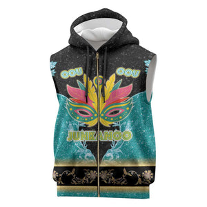 Afro Bahamians Junkanoo Sleeveless Zip Hoodie Junkanoo Is Life - African Pride