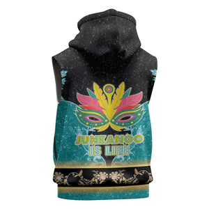 Afro Bahamians Junkanoo Sleeveless Zip Hoodie Junkanoo Is Life - African Pride