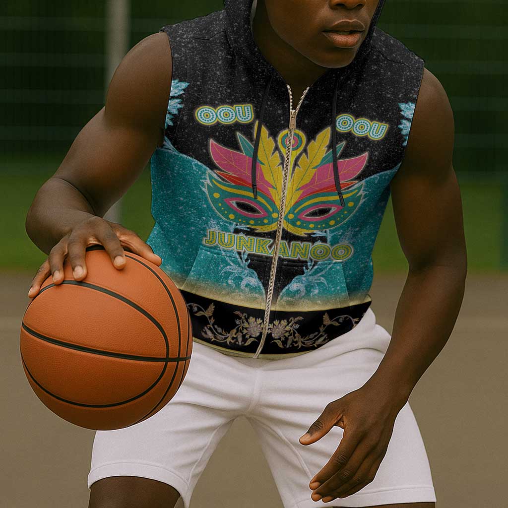 Afro Bahamians Junkanoo Sleeveless Zip Hoodie Junkanoo Is Life - African Pride