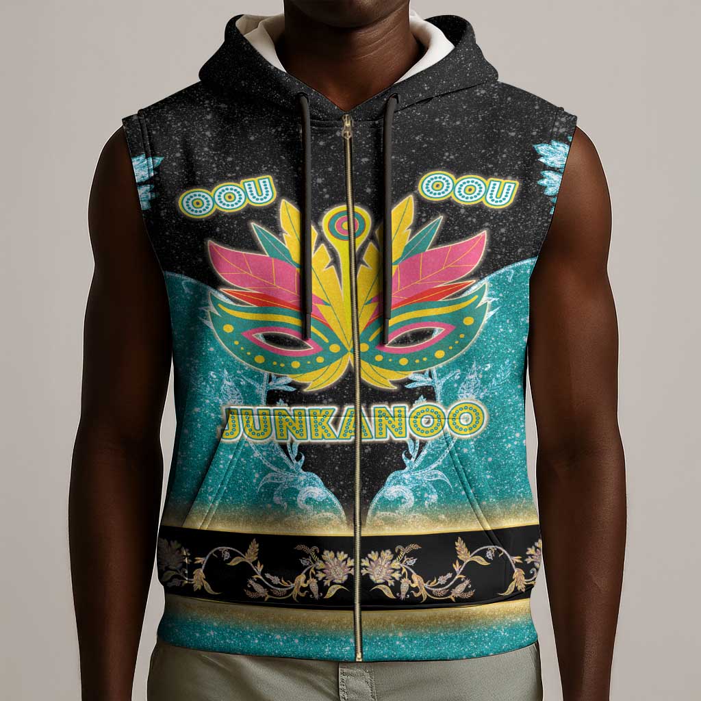 Afro Bahamians Junkanoo Sleeveless Zip Hoodie Junkanoo Is Life - African Pride