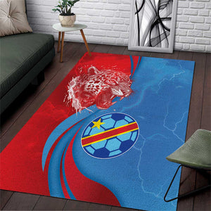 Football 2026 DR Congo Leopards Area Rug Lightning Style