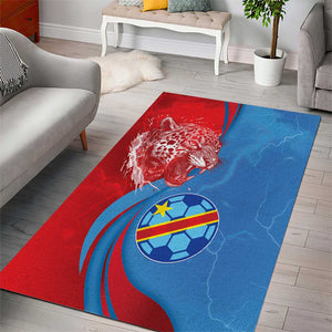 Football 2026 DR Congo Leopards Area Rug Lightning Style