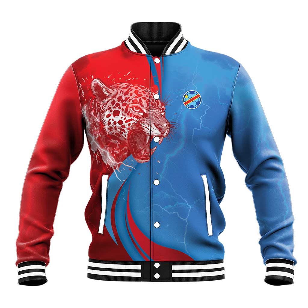 Custom Football 2026 DR Congo Leopards Baseball Jacket Lightning Style