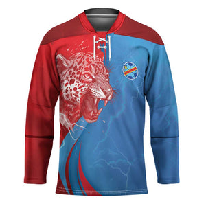 Custom Football 2026 DR Congo Leopards Hockey Jersey Lightning Style