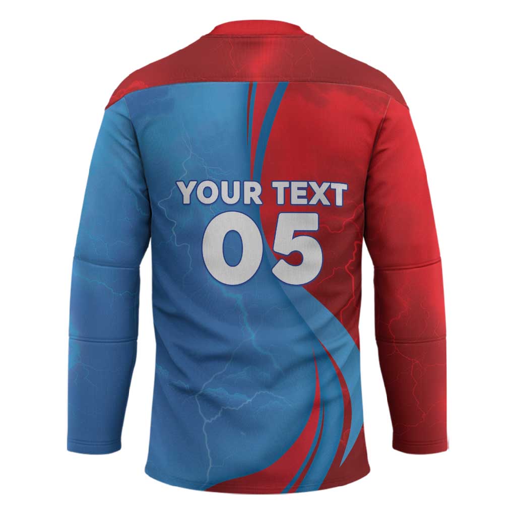 Custom Football 2026 DR Congo Leopards Hockey Jersey Lightning Style