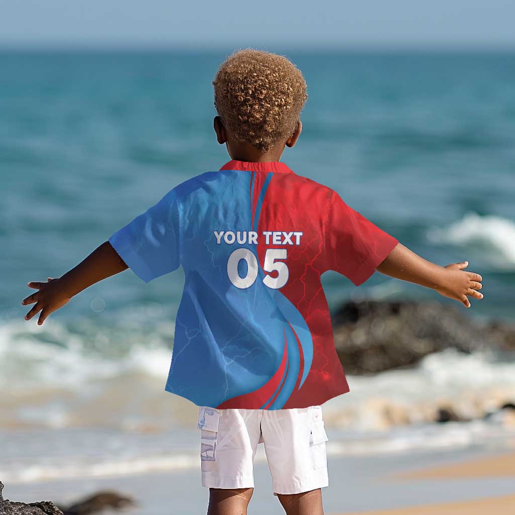 Custom Football 2026 DR Congo Leopards Kid Hawaiian Shirt Lightning Style