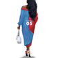 Custom Football 2026 DR Congo Leopards Off The Shoulder Long Sleeve Dress Lightning Style