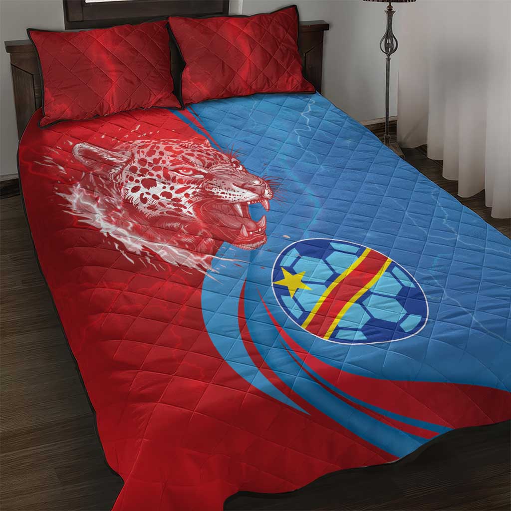 Football 2026 DR Congo Leopards Quilt Bed Set Lightning Style