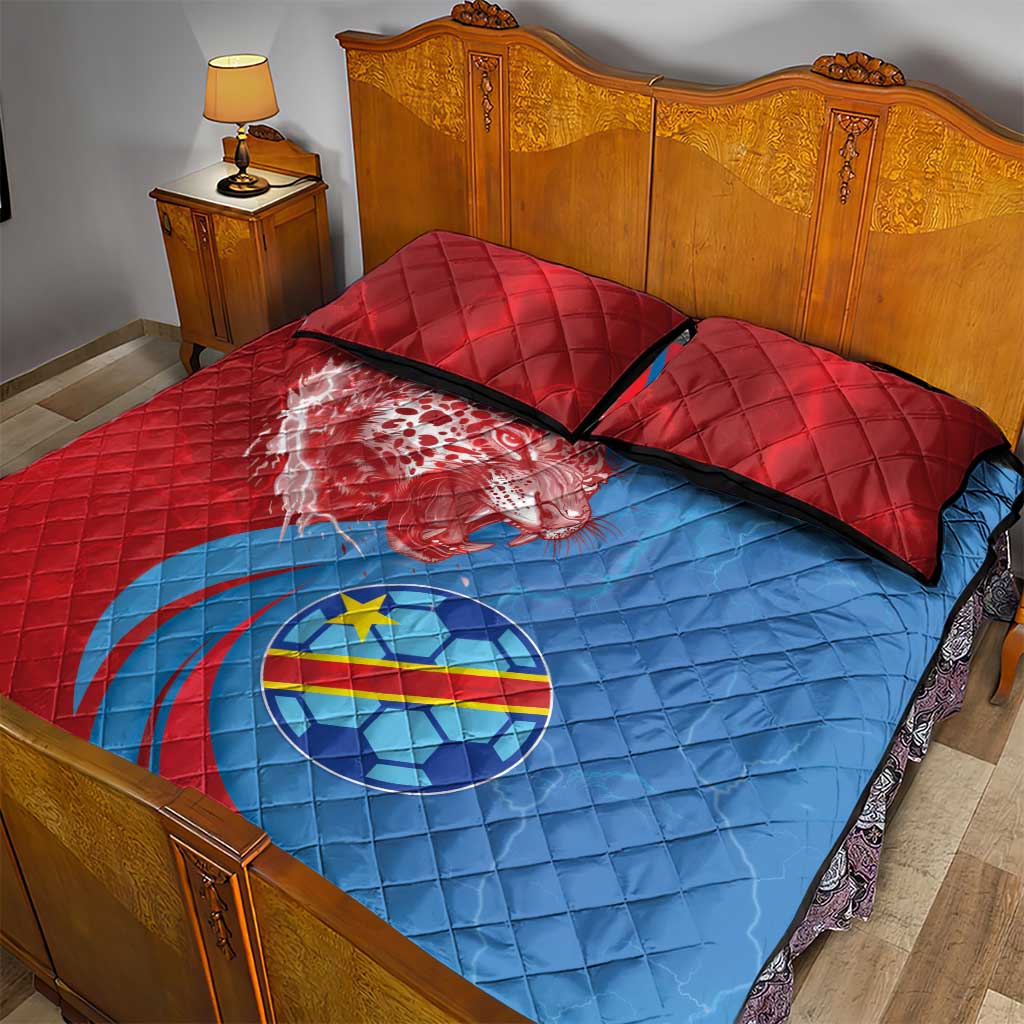 Football 2026 DR Congo Leopards Quilt Bed Set Lightning Style