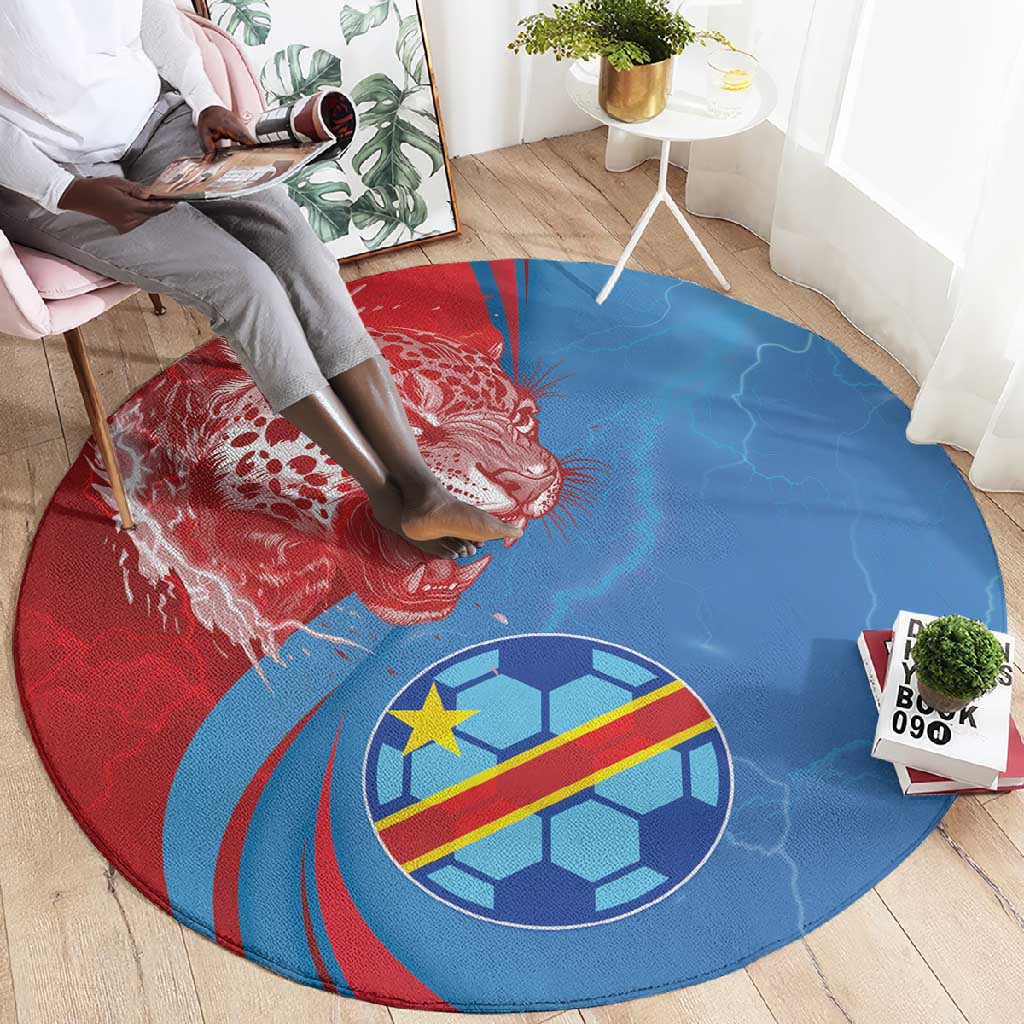Football 2026 DR Congo Leopards Round Carpet Lightning Style