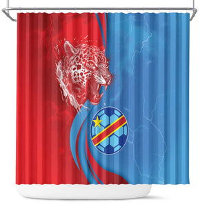 Football 2026 DR Congo Leopards Shower Curtain Lightning Style