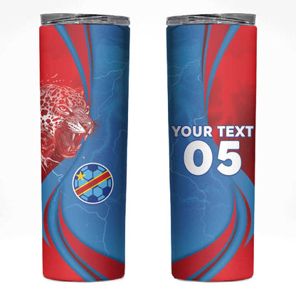 Custom Football 2026 DR Congo Leopards Skinny Tumbler Lightning Style
