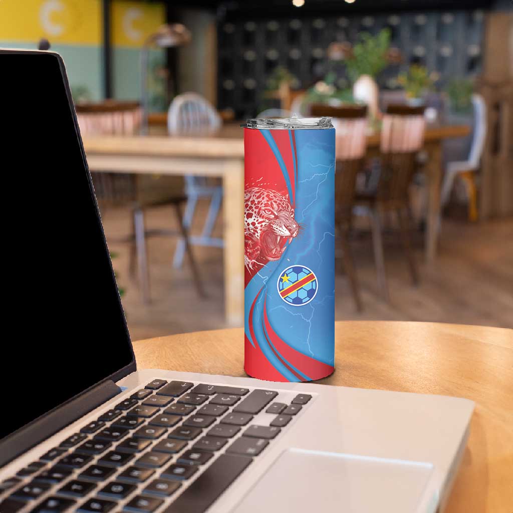 Custom Football 2026 DR Congo Leopards Skinny Tumbler Lightning Style