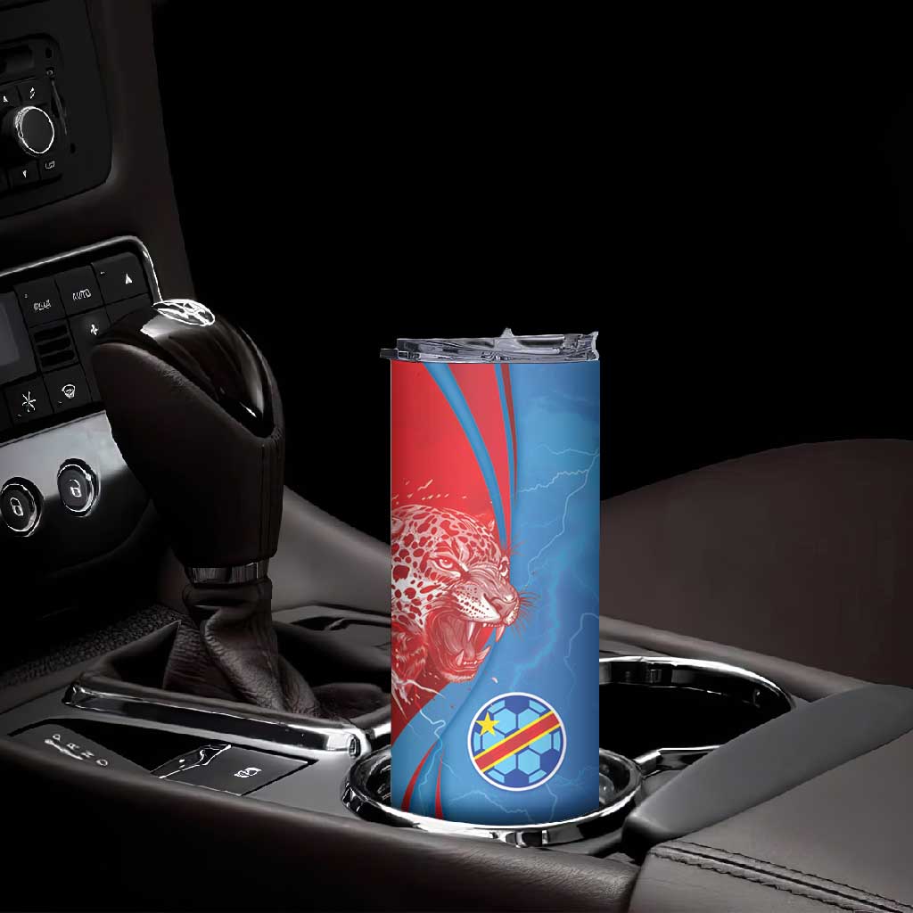 Custom Football 2026 DR Congo Leopards Skinny Tumbler Lightning Style