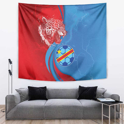 Football 2026 DR Congo Leopards Tapestry Lightning Style