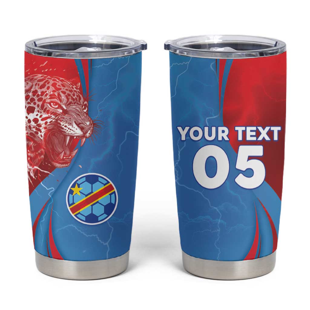 Custom Football 2026 DR Congo Leopards Tumbler Cup Lightning Style