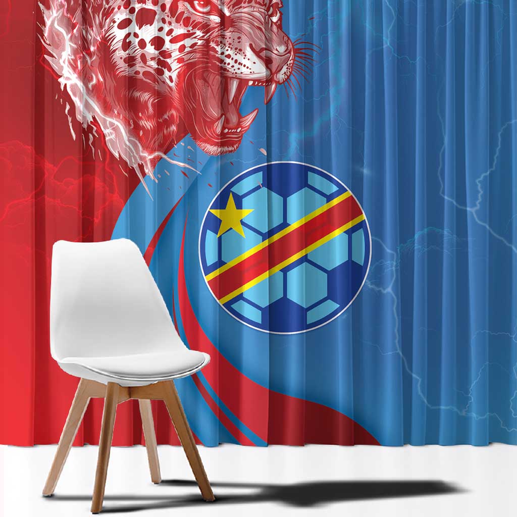 Football 2026 DR Congo Leopards Window Curtain Lightning Style