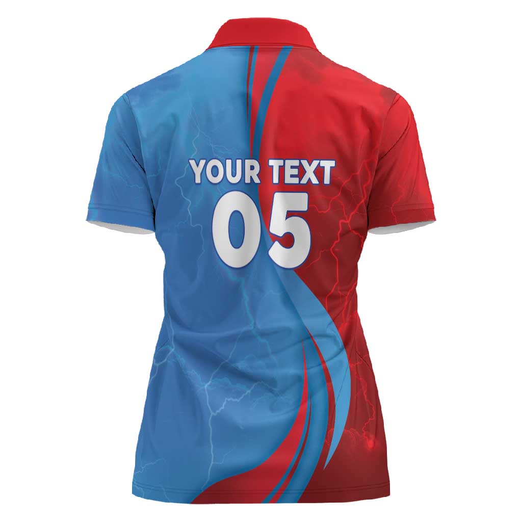Custom Football 2026 DR Congo Leopards Women Polo Shirt Lightning Style