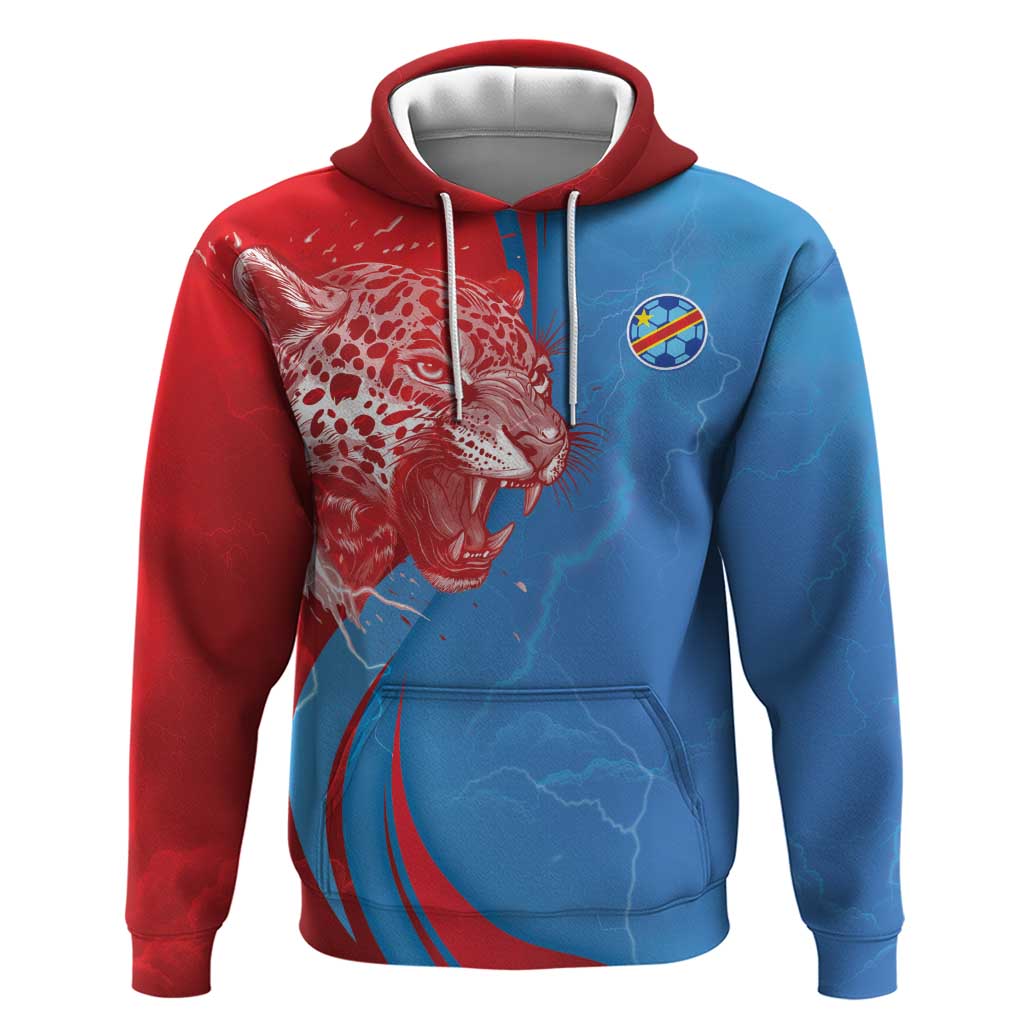 Custom Football 2026 DR Congo Leopards Zip Hoodie Lightning Style
