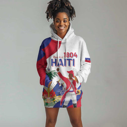Personalised Haiti 222nd Anniversary Independence Day Hoodie Dress - African Pride