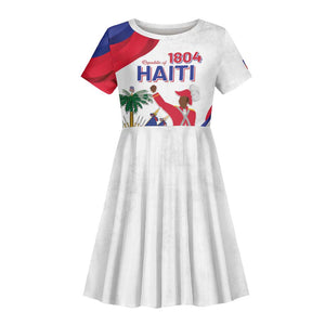 Personalised Haiti 222nd Anniversary Independence Day Kid Short Sleeve Dress - African Pride