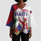 Personalised Haiti 222nd Anniversary Independence Day Kimono Sleeve Blouse