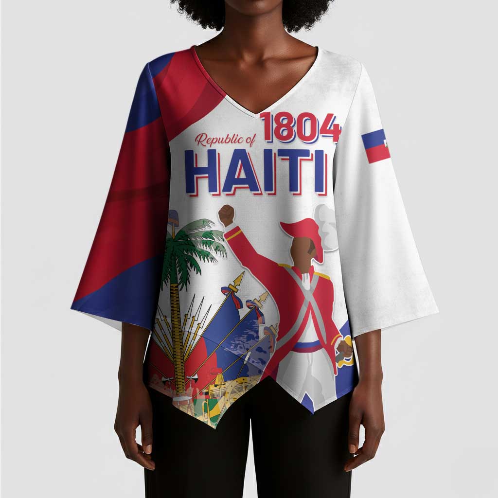 Personalised Haiti 222nd Anniversary Independence Day Kimono Sleeve Blouse