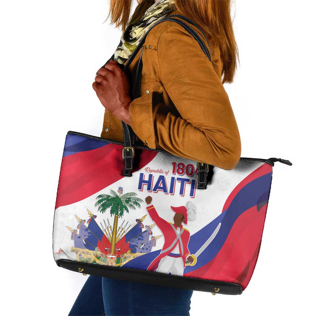 Haiti 222nd Anniversary Independence Day Leather Tote Bag - African Pride