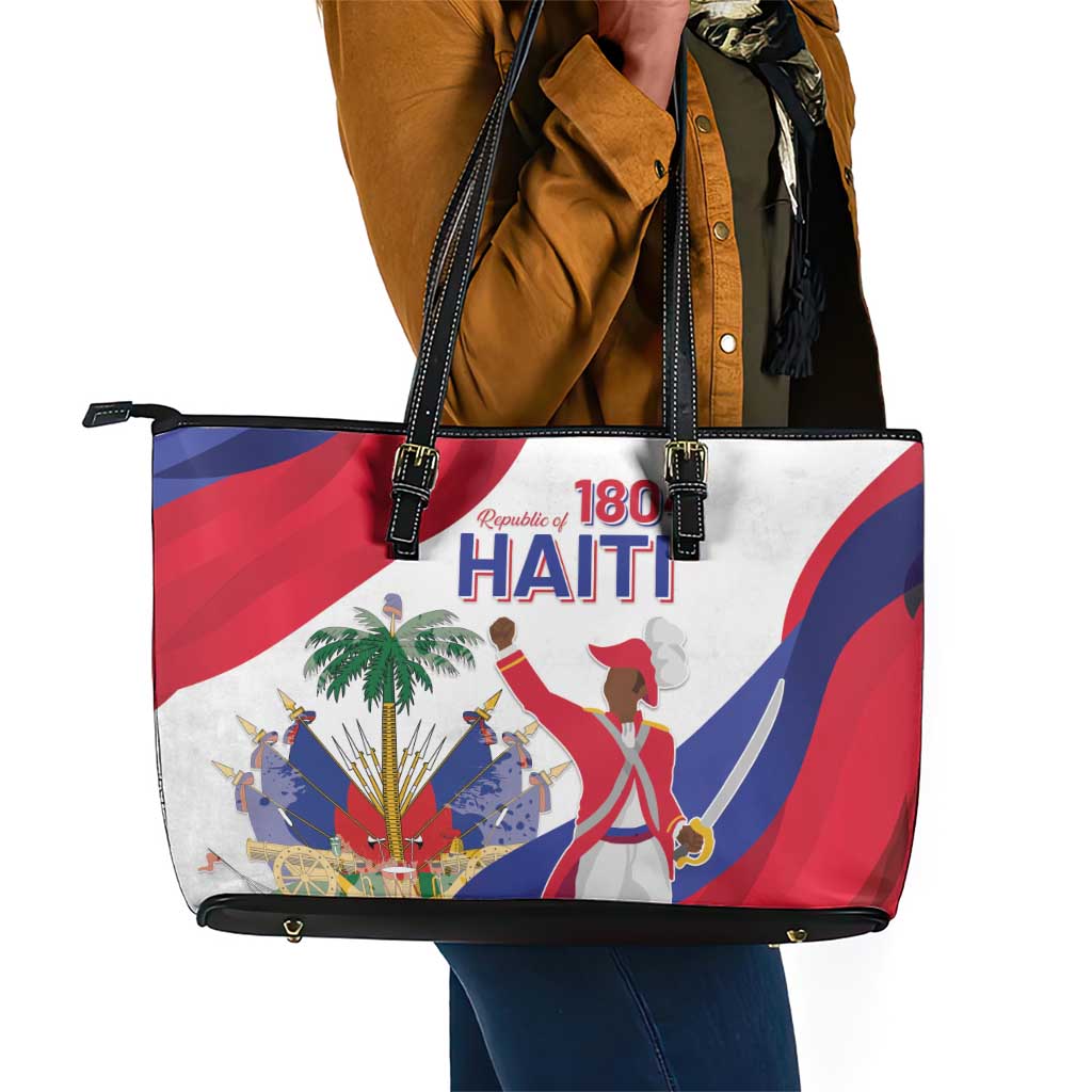Haiti 222nd Anniversary Independence Day Leather Tote Bag - African Pride