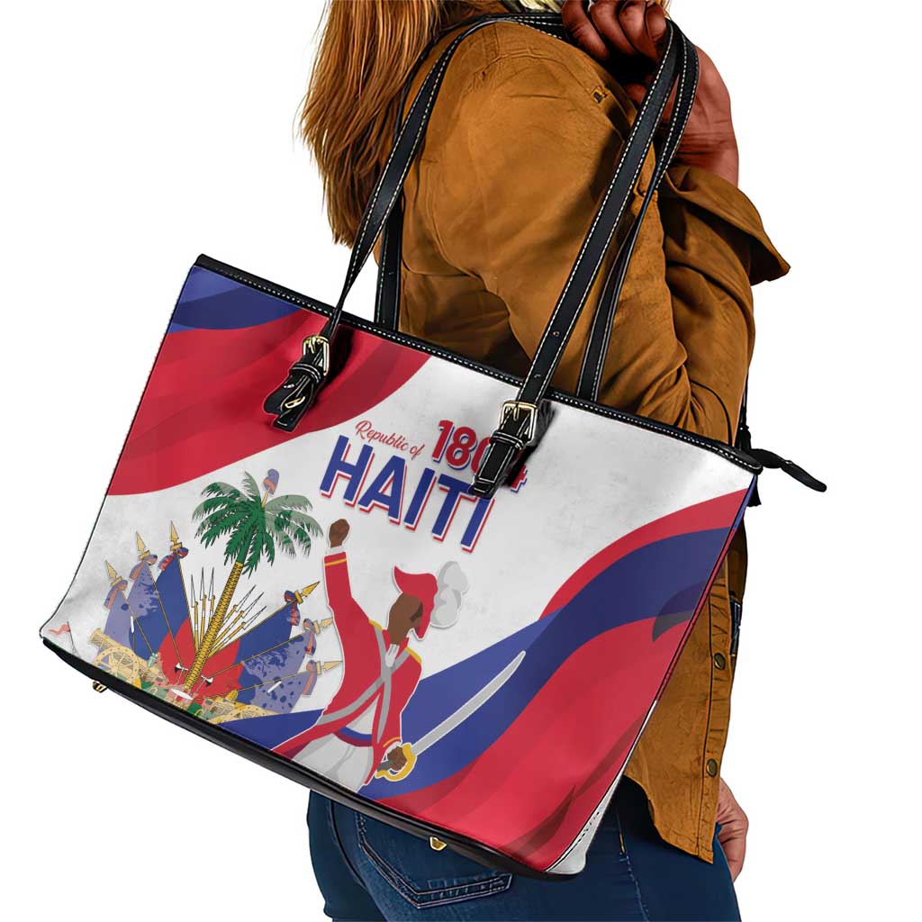 Haiti 222nd Anniversary Independence Day Leather Tote Bag - African Pride